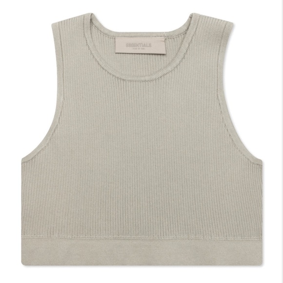 Fear of God ESSENTIALS SS23 knit rib sport tank crop top sports bra | M in Seal - Picture 3 of 11